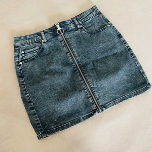 Denim Acid Wash Mini Skirt